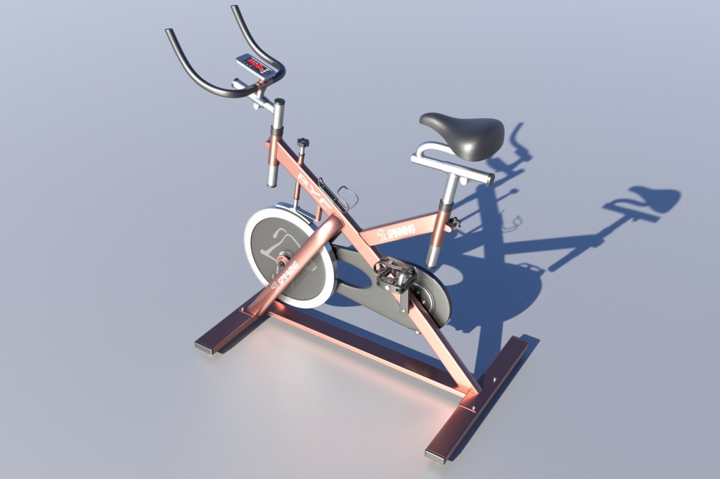 Stationary Spinning Bike 3D Model preview image 2
